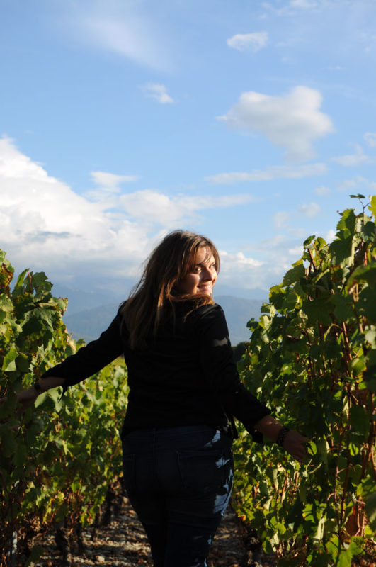 Paysage vigne avec la créatrice